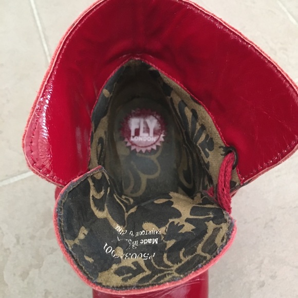 Fly London Red Leather Boots - Picture 2 of 4